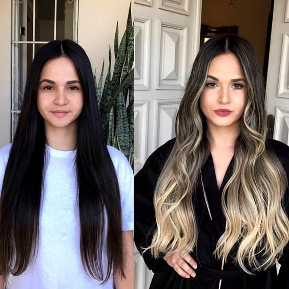 (+110 foto) Balayage em cabelos lisos