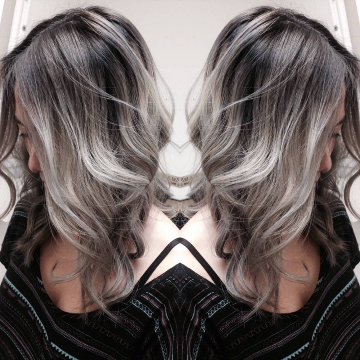 Shatush no cabelo cinza