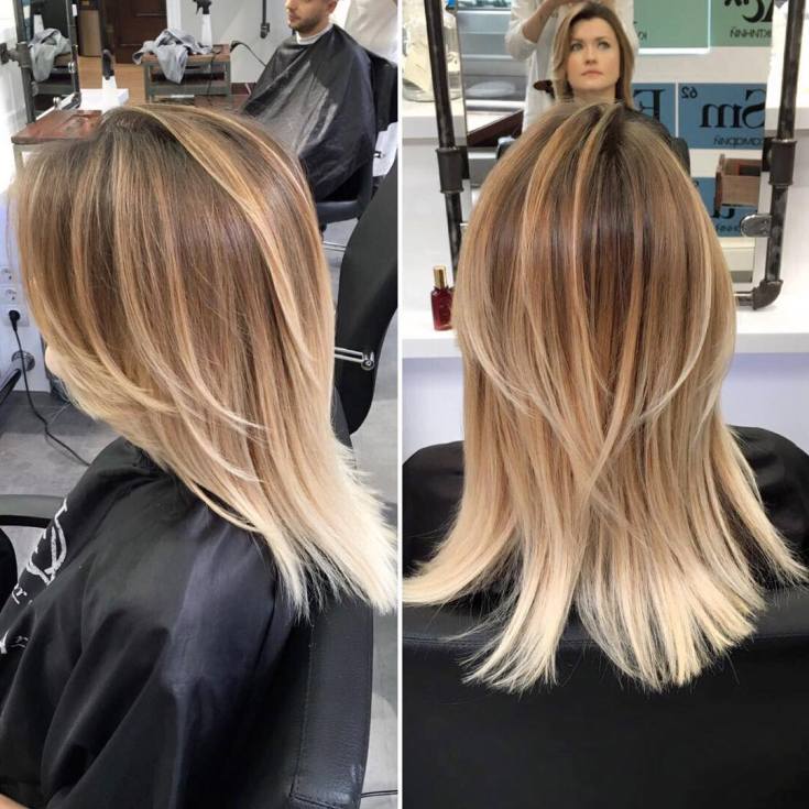 Shatush para cabelos castanhos claros de comprimento médio