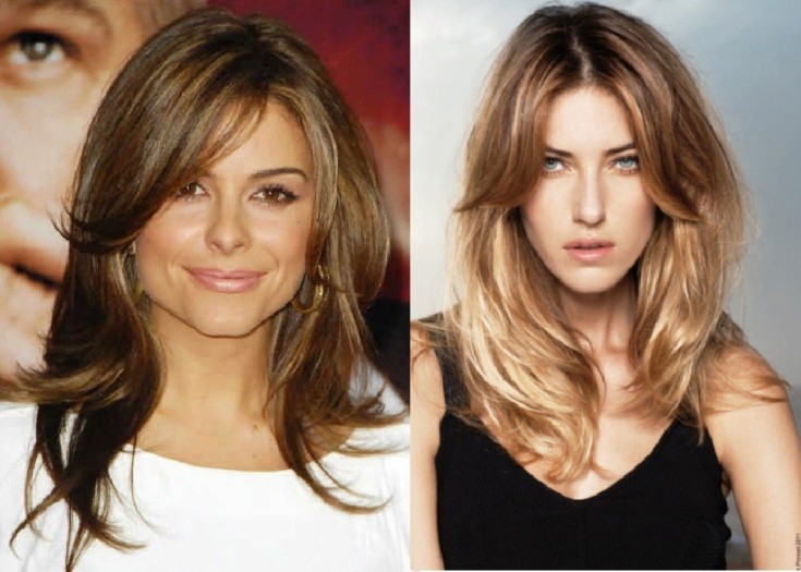 (+150 foto) Corte de cabelo em cascata para cabelos longos com franja