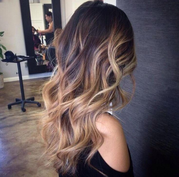 Shatush em cabelo comprido escuro