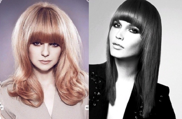 (+150 foto) Corte de cabelo em cascata para cabelos longos com franja