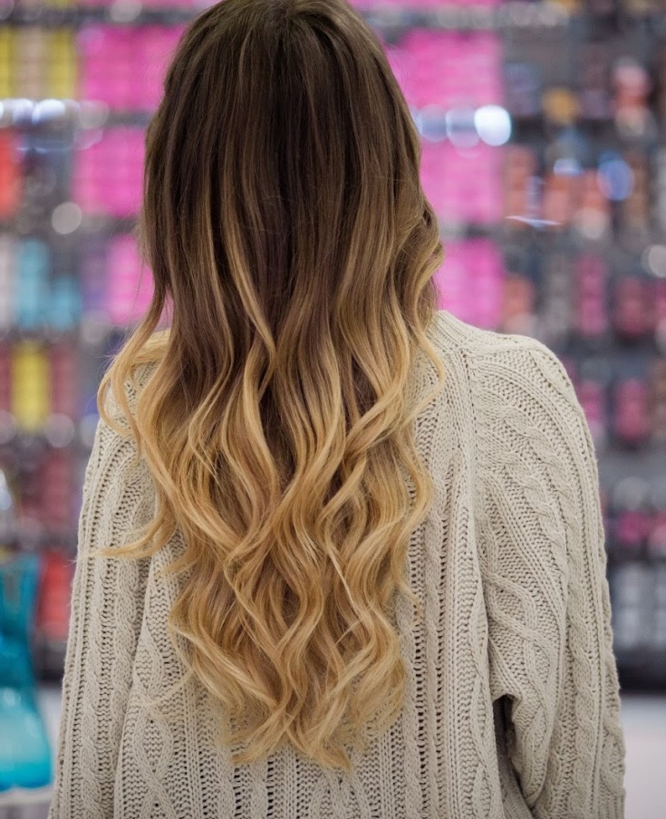 (+201 fotos) Balayage em cabelo castanho claro de comprimento médio