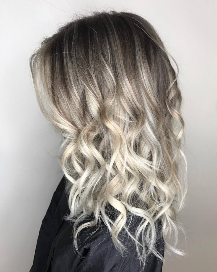 (+201 fotos) Balayage em cabelo castanho claro de comprimento médio