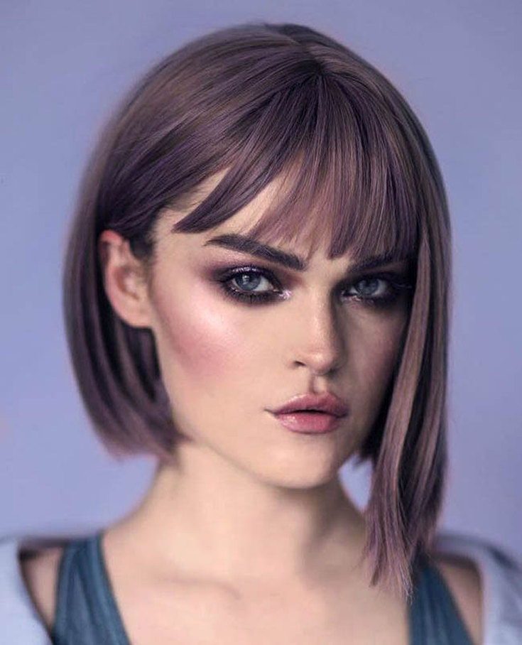 Bob Kare com franja oblíqua 240 fotos