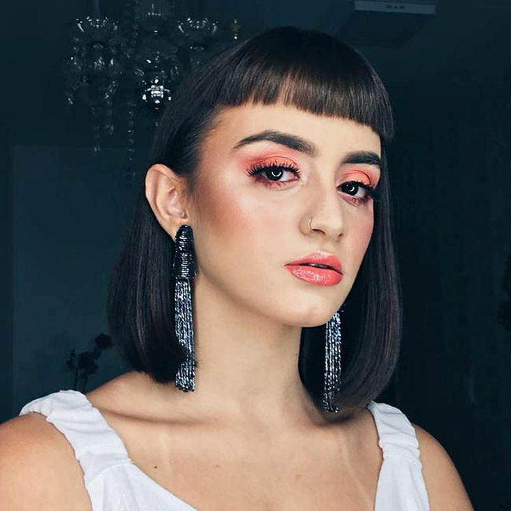 Bob Kare com franja oblíqua 240 fotos