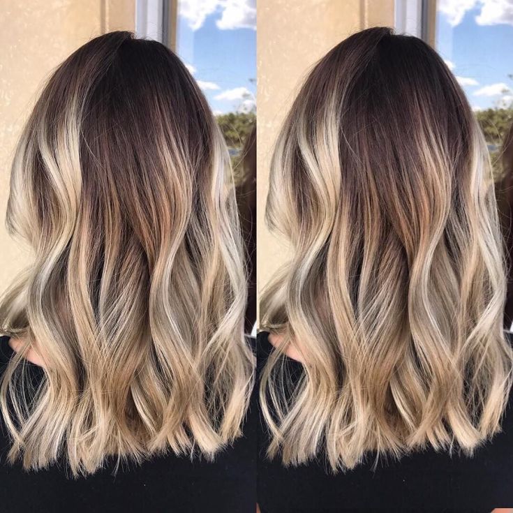 (+201 fotos) Balayage em cabelo castanho claro de comprimento médio