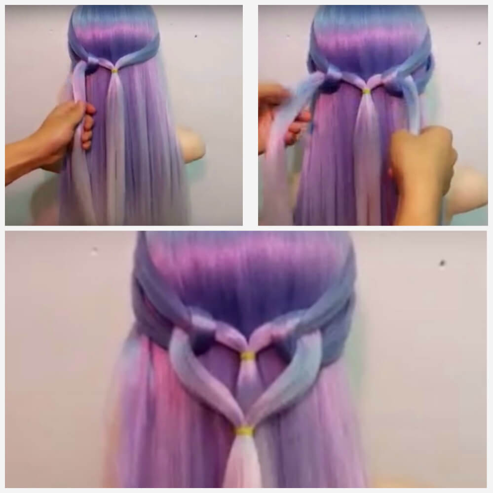 Trança com corações de goma passo a passo