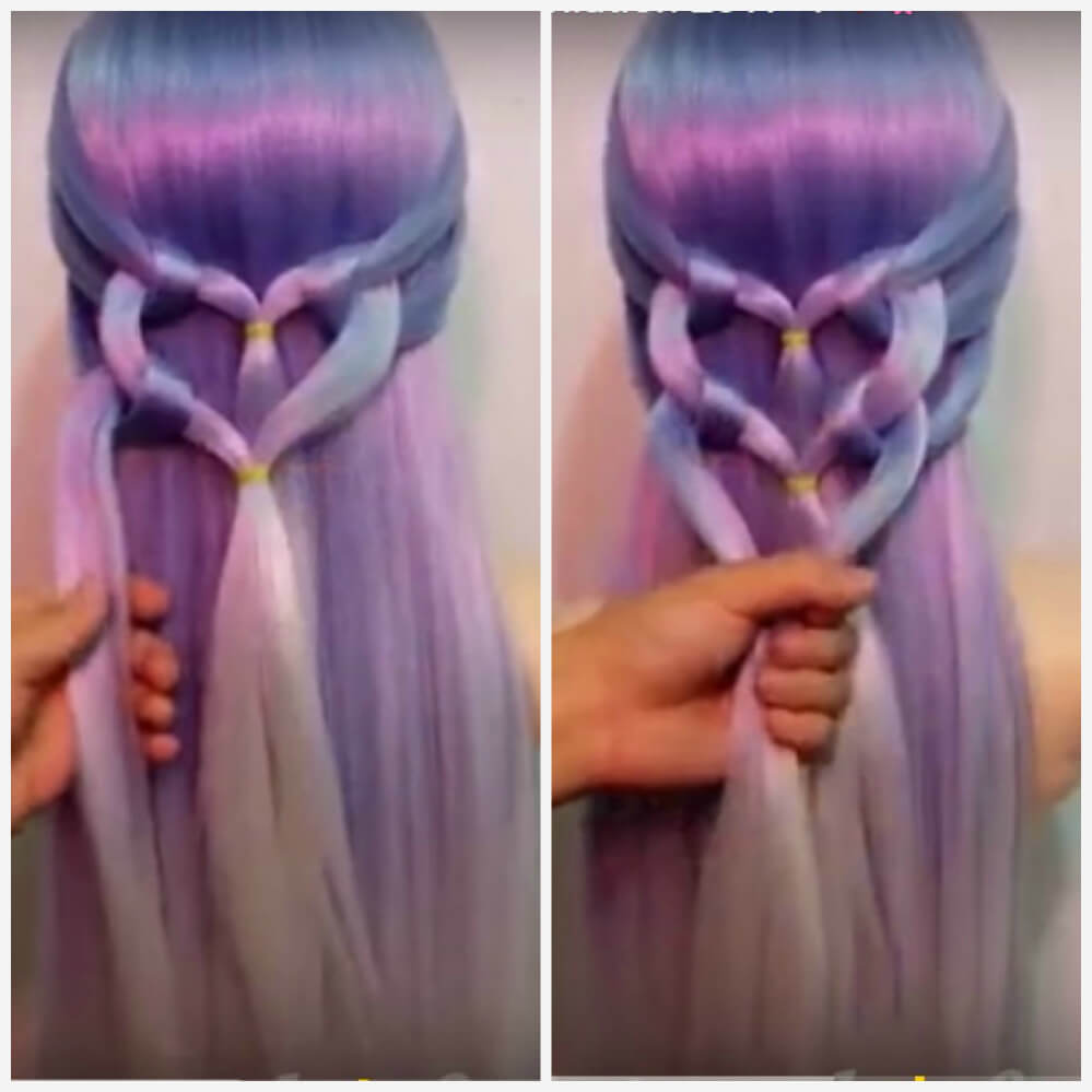 Trança com corações de goma passo a passo