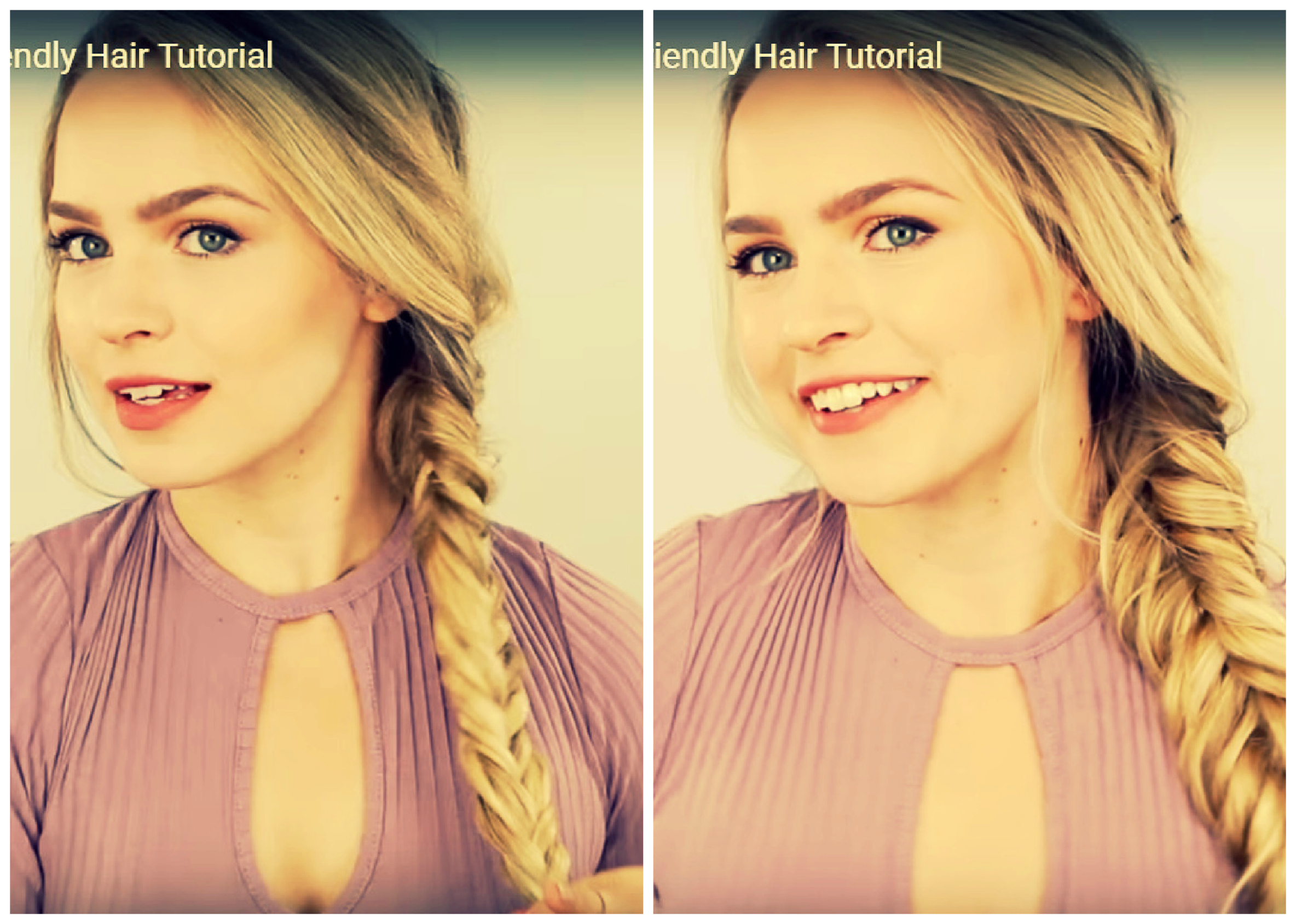 Tecendo tranças em cauda de peixe