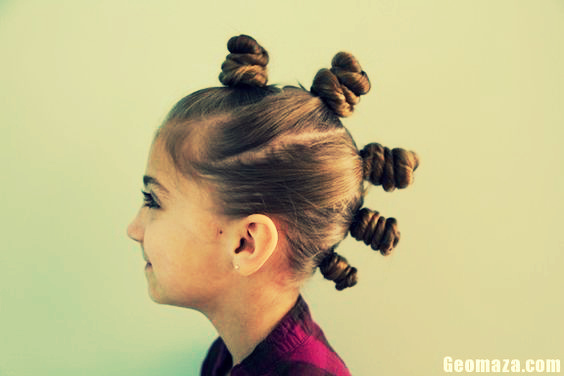 Opções de penteado de chifres para meninas