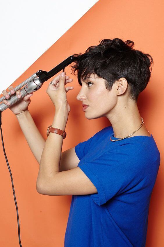 modelagem para cabelos curtos com franja