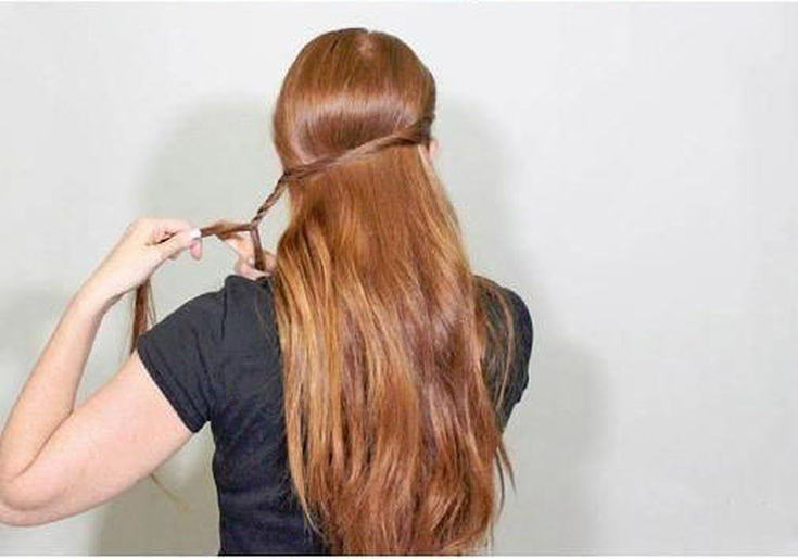 (+165 fotos) Faixa de cabelo em rabo de cavalo com cabelo solto (instruções passo a passo para fotos)