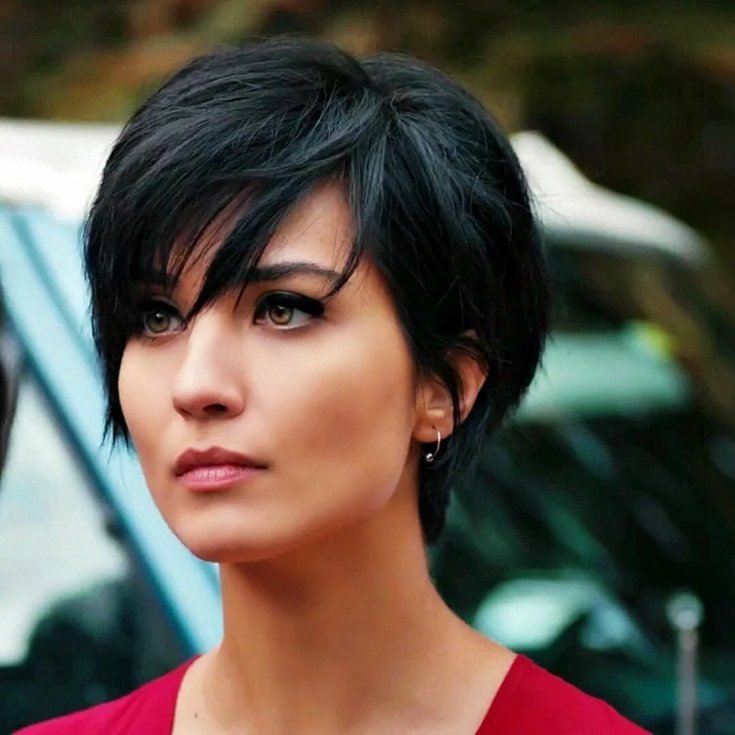 (+180 fotos) Cabelo preto para cabelo curto