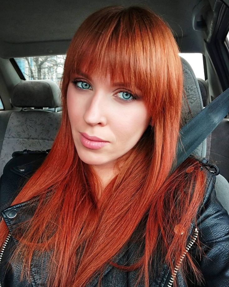 Cabelo ruivo para olhos azuis