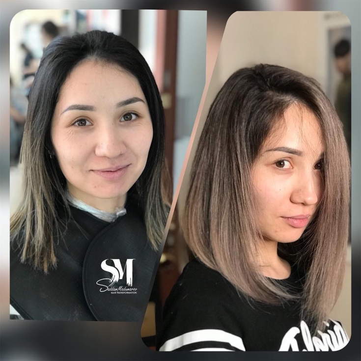 Cor do cabelo preto acinzentado