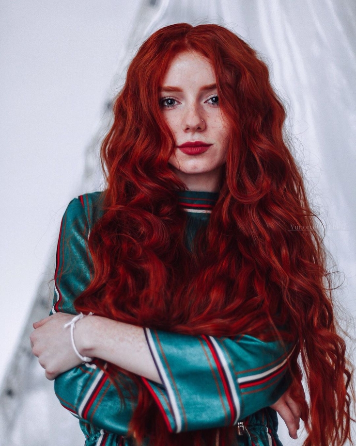 Cabelo ruivo para olhos azuis