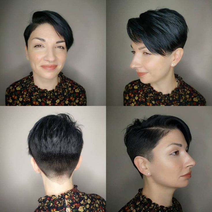 Cor do cabelo preto acinzentado