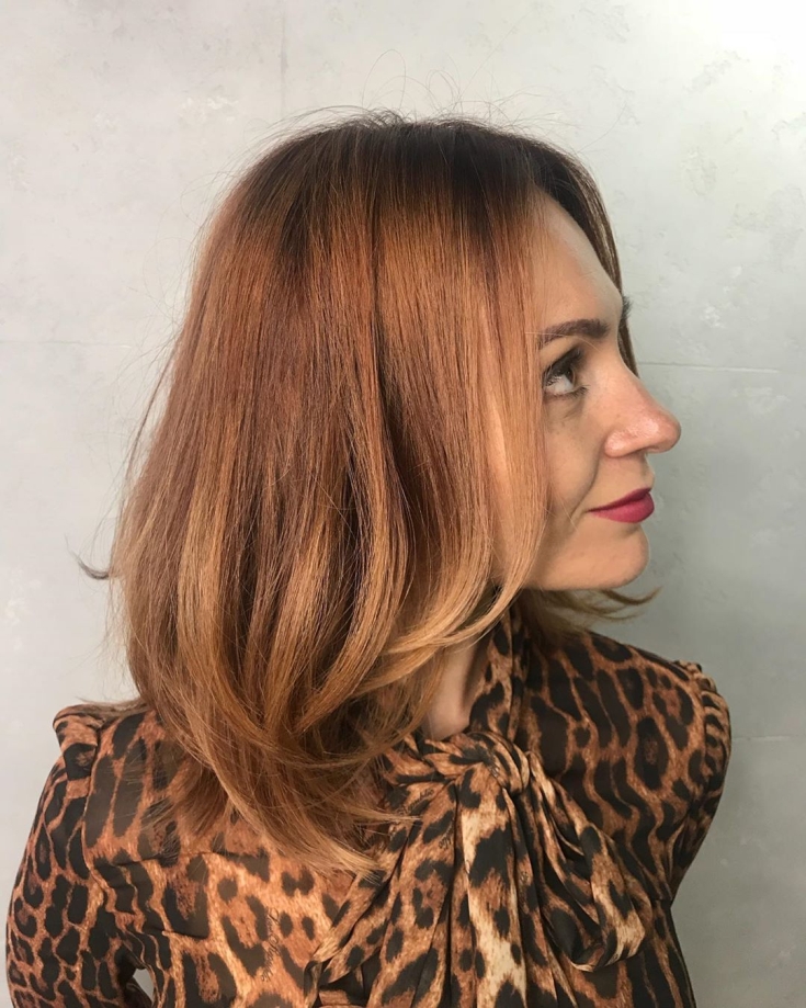 Cabelo preto e ruivo