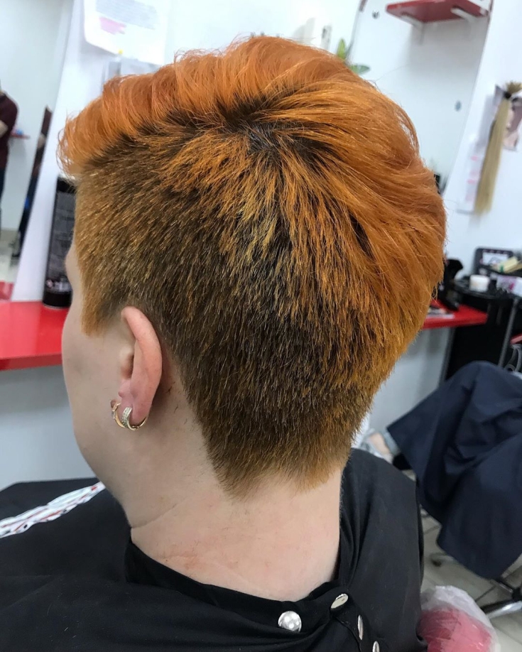 Cabelo preto e ruivo