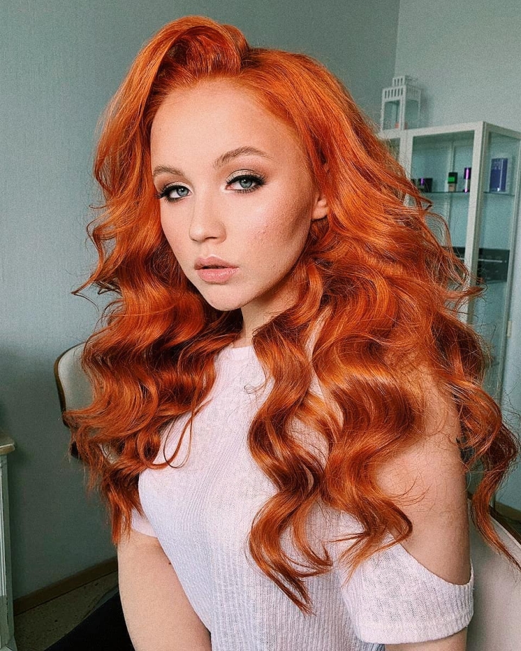 Cabelo ruivo para olhos azuis