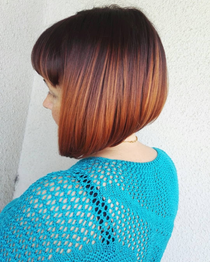 Cabelo preto e ruivo