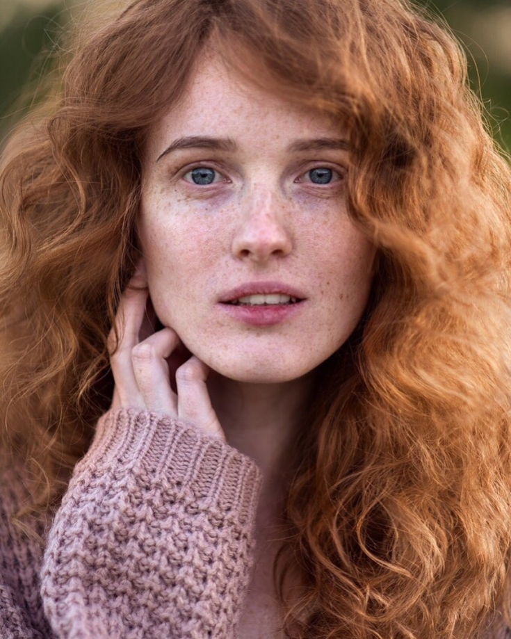 Cabelo ruivo para olhos azuis