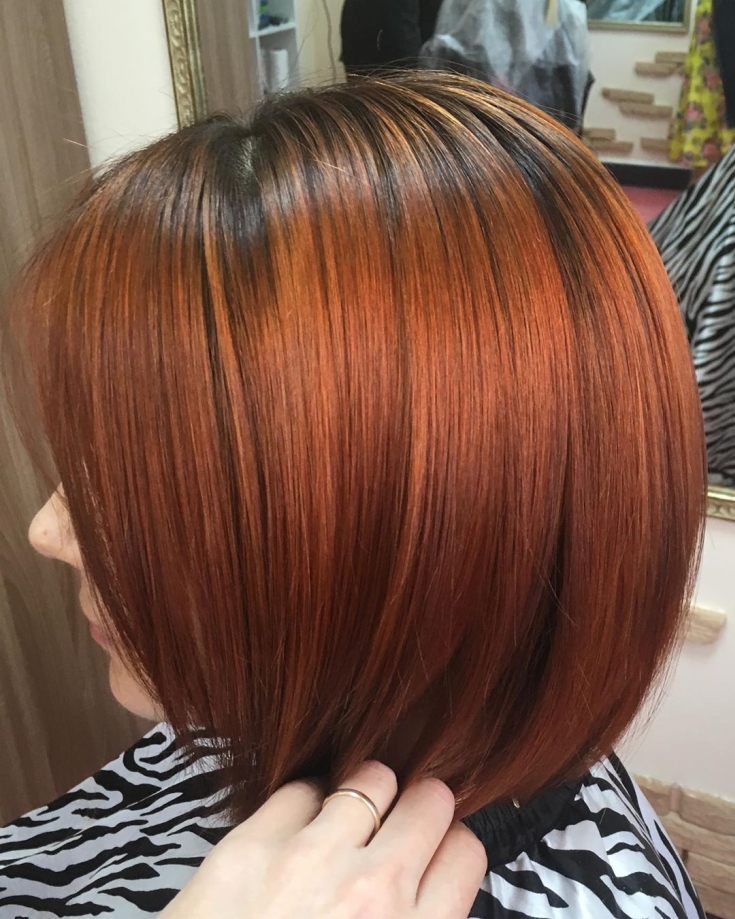 Cabelo preto e ruivo