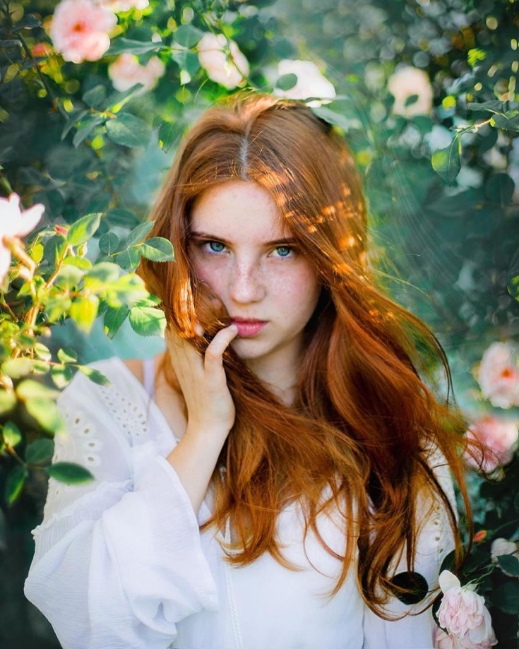 Cabelo ruivo para olhos azuis