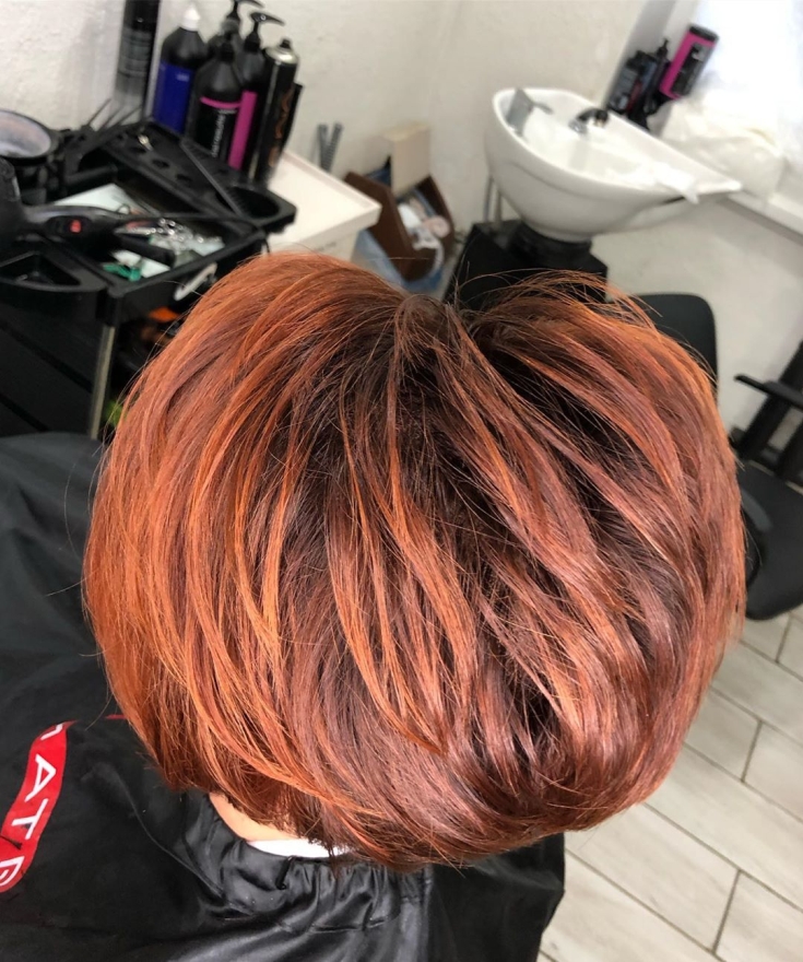 Cabelo preto e ruivo