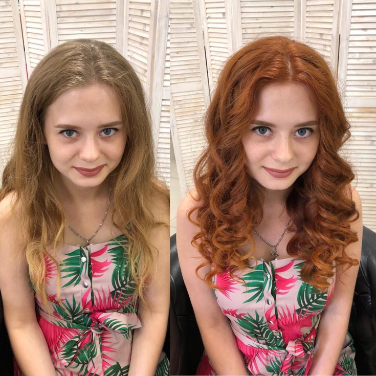 Cabelo ruivo para olhos azuis