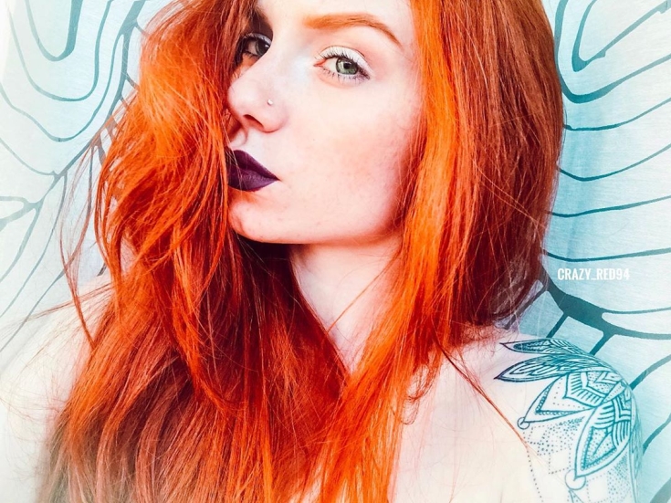 Cabelo ruivo para olhos azuis