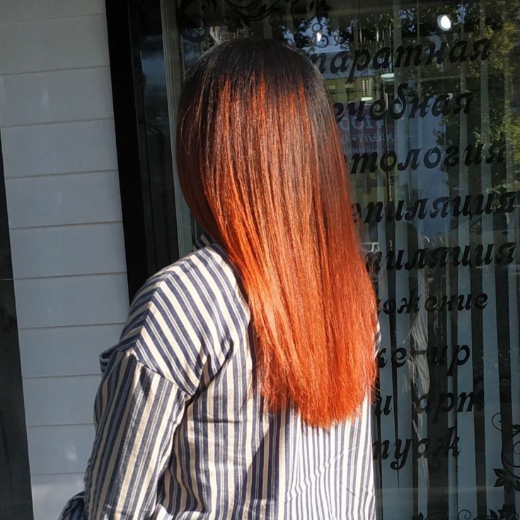 Cabelo preto e ruivo