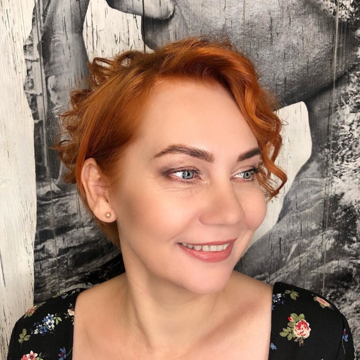 Cabelo ruivo para olhos azuis