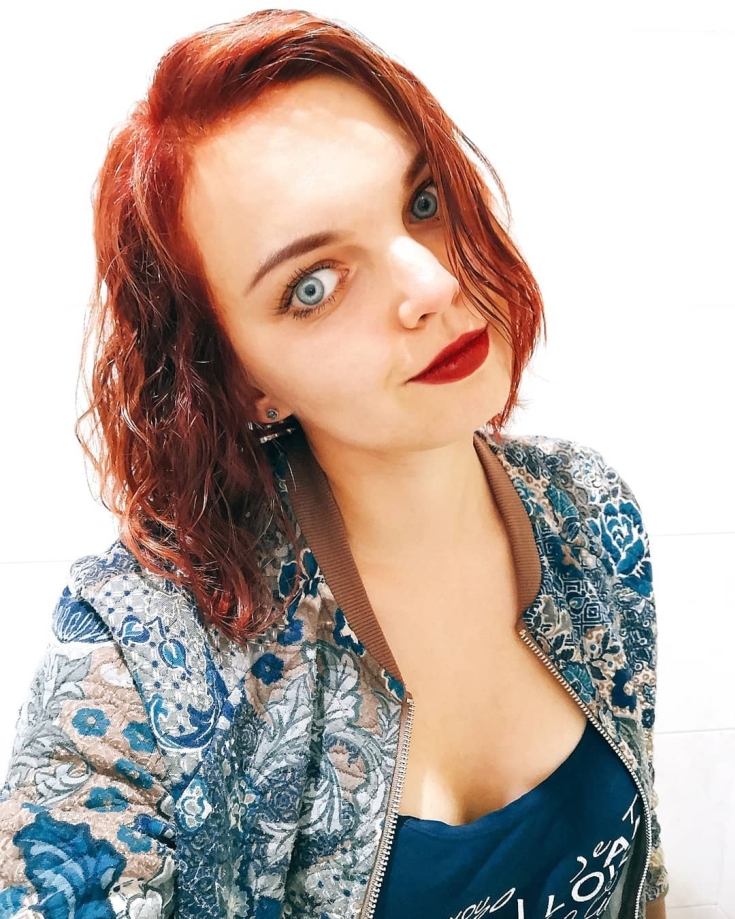 Cabelo ruivo para olhos azuis