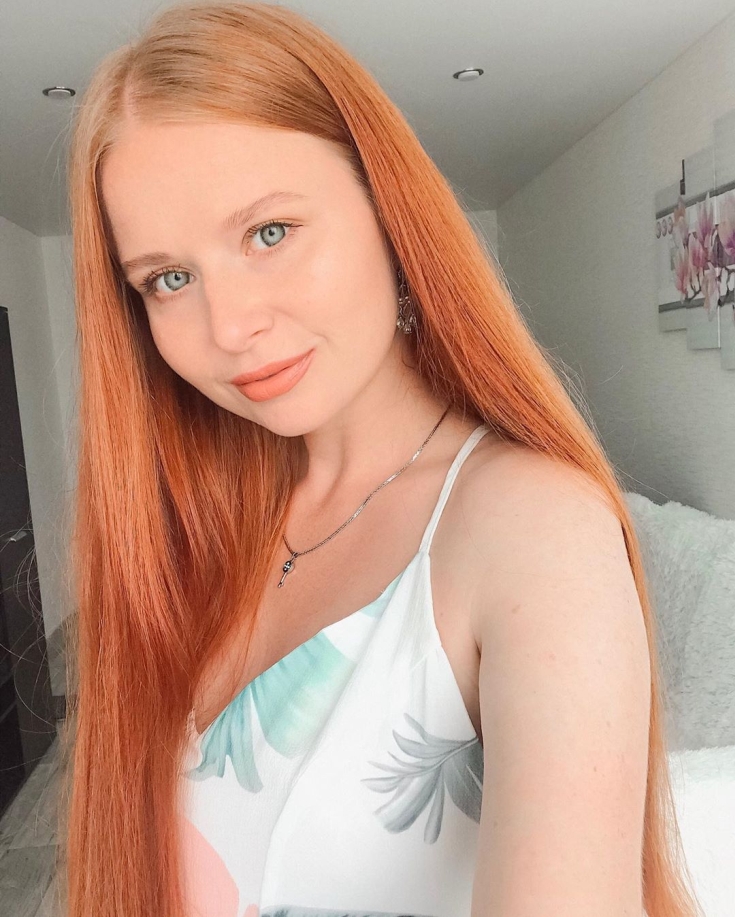 Cabelo ruivo para olhos azuis