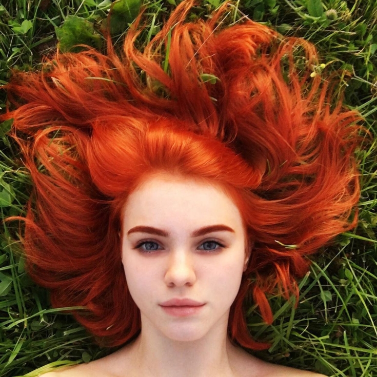 Cabelo ruivo para olhos azuis