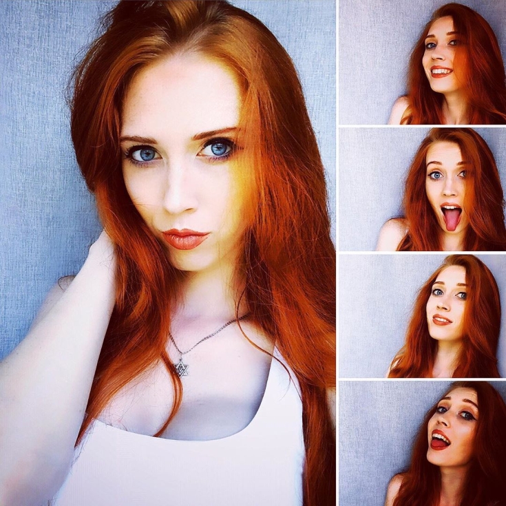 Cabelo ruivo para olhos azuis