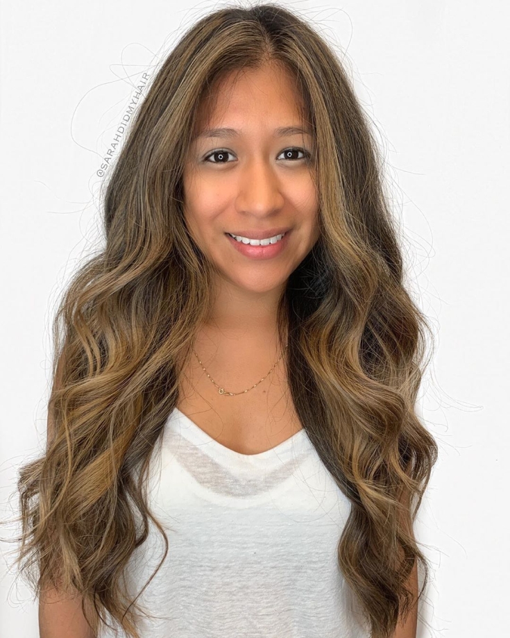 Foto colorida de cabelo castanho claro