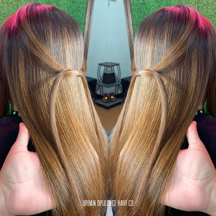 Cabelo castanho dourado