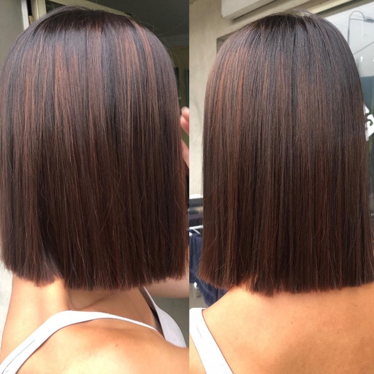 Cabelo castanho avermelhado