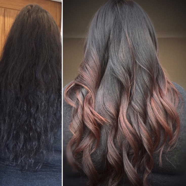 Cabelo castanho avermelhado