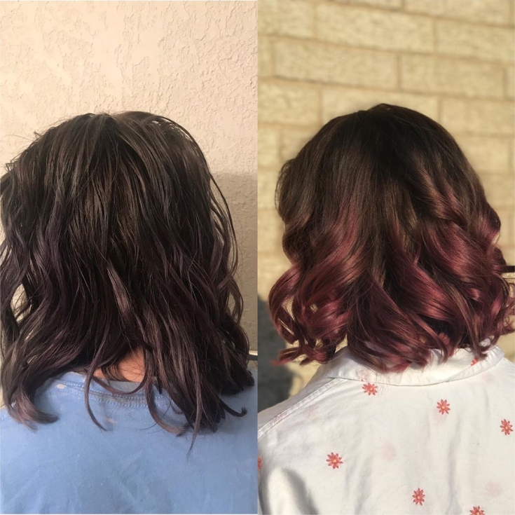 Cabelo castanho avermelhado