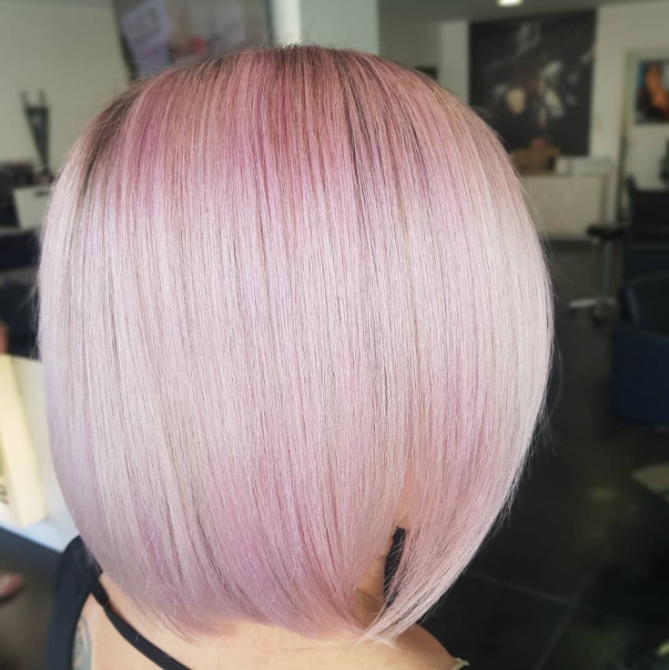 Cor do cabelo loiro rosa