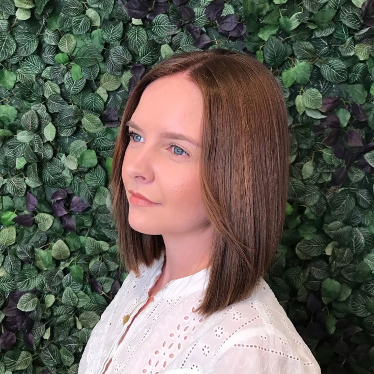 Foto colorida de cabelo castanho claro