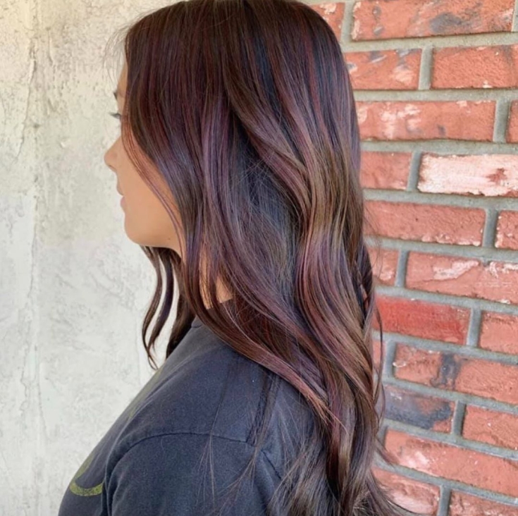 Cabelo castanho avermelhado