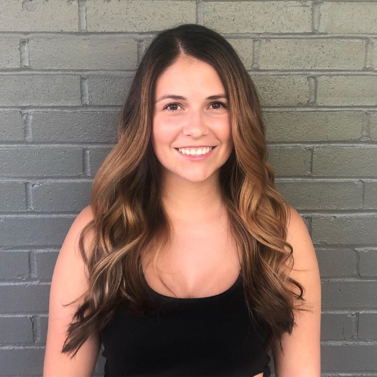 Foto colorida de cabelo castanho claro