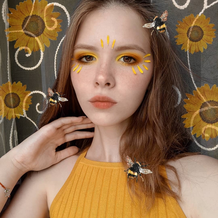 Cor do cabelo, pele pálida olhos castanhos