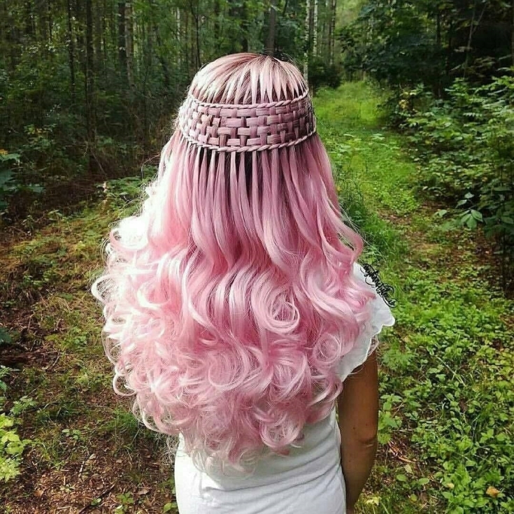 Cor do cabelo loiro rosa