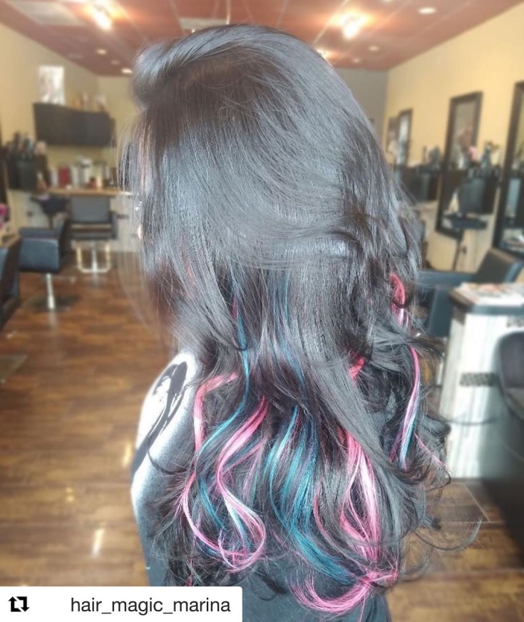 Cabelo cinza-rosa